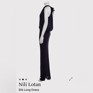 Nili Lotan Charcoal Gray silk Dress/Gown XS New